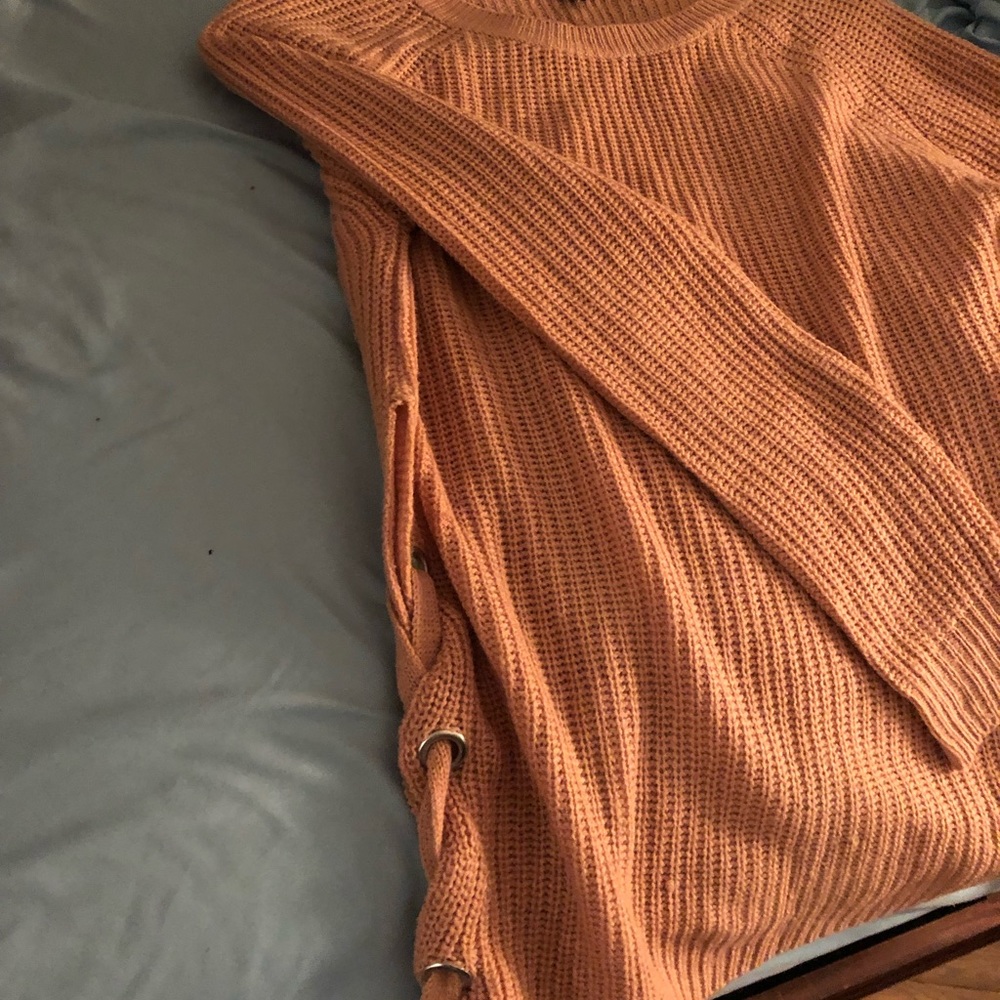 Thin sleek peach light weight sweater
